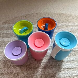 Gently used munchkin 360• sippy cups Colorful Spill-Proof Cups Set